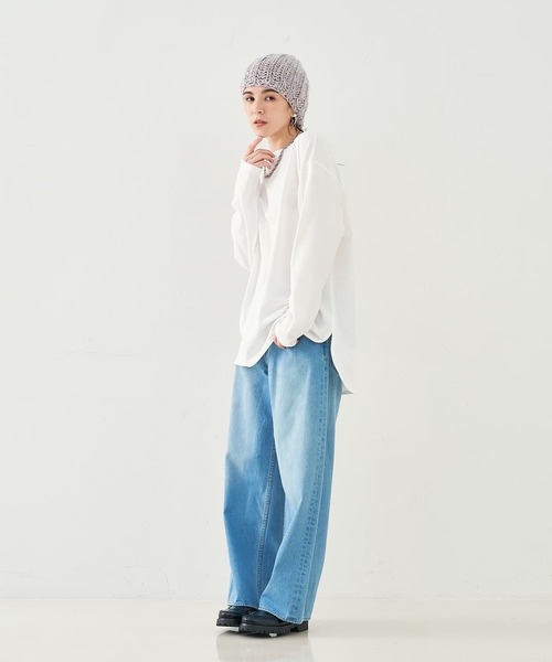 collex（コレックス）の「バックボタンカットプルオーバー（Tシャツ/カットソー・レディース・ホワイト/ブラック系その他・フリー）」の4枚目の写真