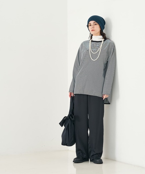 collex（コレックス）の「バックボタンカットプルオーバー（Tシャツ/カットソー・レディース・ホワイト/ブラック系その他・フリー）」の5枚目の写真