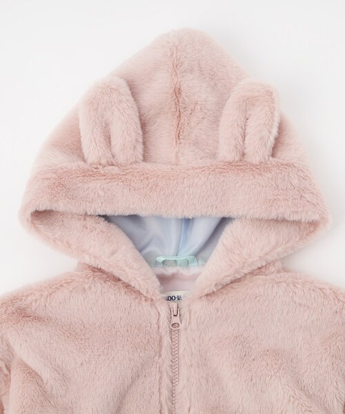 SHOO・LA・RUE（シューラルー）の「【100-120cm/トドラー】耳付きエコファーパーカ（パーカー・キッズ・アイボリー/ピンク・10/11/12）」の10枚目の写真