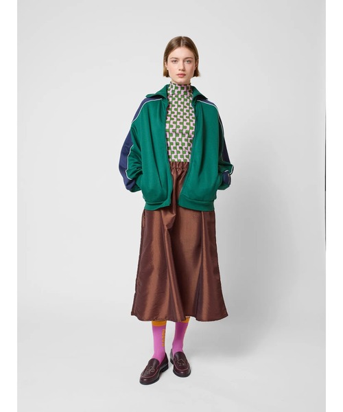 BOBO CHOSES(ボボショーズ)の「Midi tafetan skirt(スカート・レディース・ダークブラウン/ダークグリーン・M/XS/XL/L/S)」の3枚目の写真