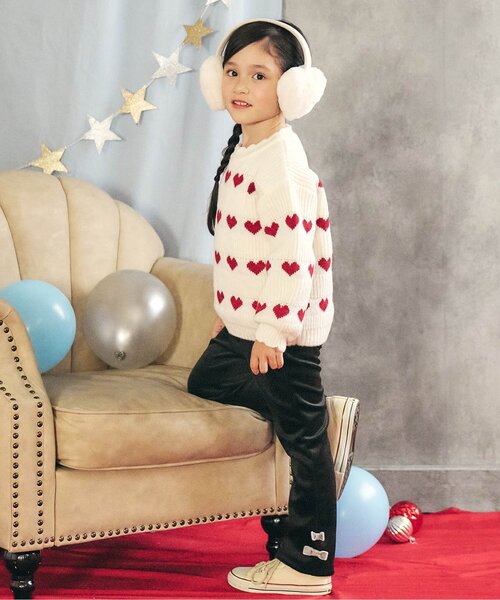 apres les cours（アプレレクール）の「ハートファーイヤーマフ（イヤーマフ・キッズ・アイボリー/ピンク・FREE）」の5枚目の写真