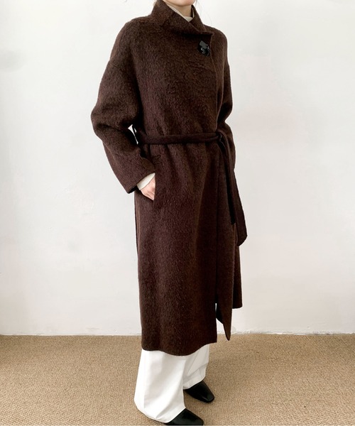 DECADE CLASSIC(ディケイド クラシック)の「DECADE CLASSIC ウールカシミヤステンカラーコート(ステンカラーコート・レディース・ブラウン/ネイビー・FREE)」の10枚目の写真