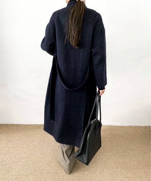 DECADE CLASSIC(ディケイド クラシック)の「DECADE CLASSIC ウールカシミヤステンカラーコート(ステンカラーコート・レディース・ブラウン/ネイビー・FREE)」の7枚目の写真