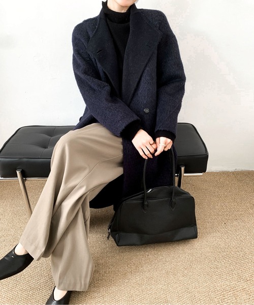 DECADE CLASSIC(ディケイド クラシック)の「DECADE CLASSIC ウールカシミヤステンカラーコート(ステンカラーコート・レディース・ブラウン/ネイビー・FREE)」の8枚目の写真