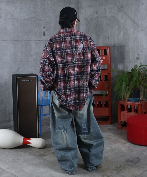 ILL'S（イルズ）の「AW チェック柄シャツ メンズ レディース ユニセックス 【ILL'S】（シャツ/ブラウス・メンズ・ブルー/ブラック・M/L）」の8枚目の写真