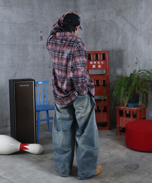 ILL'S（イルズ）の「AW チェック柄シャツ メンズ レディース ユニセックス 【ILL'S】（シャツ/ブラウス・メンズ・ブルー/ブラック・M/L）」の7枚目の写真