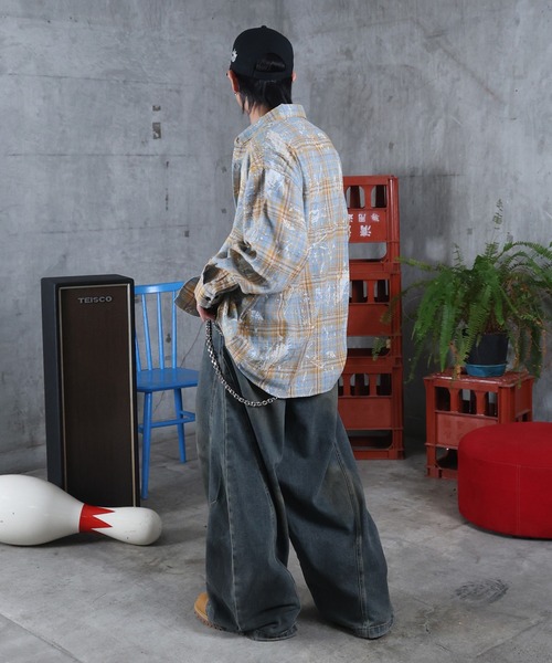 ILL'S（イルズ）の「AW チェック柄シャツ メンズ レディース ユニセックス 【ILL'S】（シャツ/ブラウス・メンズ・ブルー/ブラック・M/L）」の4枚目の写真