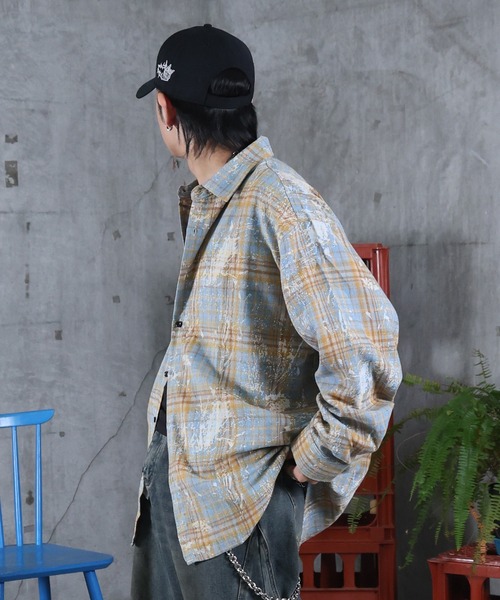 ILL'S（イルズ）の「AW チェック柄シャツ メンズ レディース ユニセックス 【ILL'S】（シャツ/ブラウス・メンズ・ブルー/ブラック・M/L）」の10枚目の写真