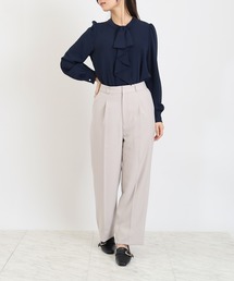 TRUDEA（トルディア）の「ウール調ストレートパンツ(セットアップスーツ対応)（スーツパンツ）」