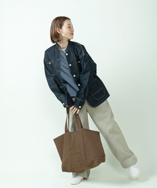 PAR ICI KLASSISK（パーリッシィクラシスク）の「ateliers PENELOPE BIGトートバッグ（トートバッグ・レディース・ネイビー/ブラウン・FREE）」の4枚目の写真