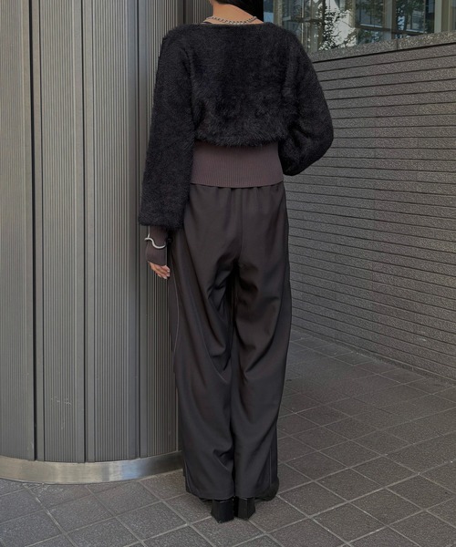 &g'aime（アンジェム）の「【&g'aime】シャギーカーディガン　Shaggy Knit Cardigan（ニット/セーター・レディース・ブラック/グレー/モカ・FREE）」の13枚目の写真