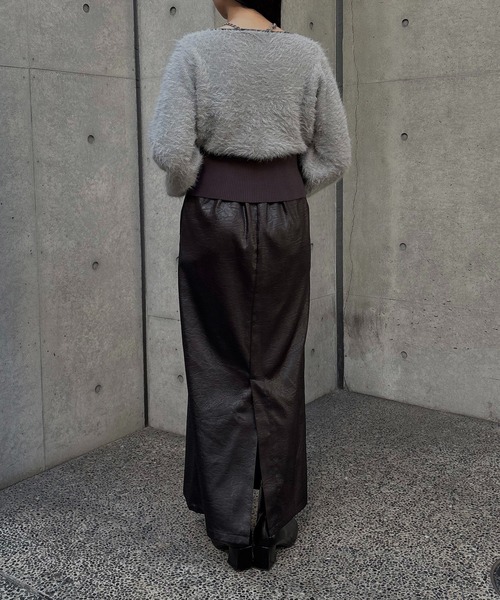 &g'aime（アンジェム）の「【&g'aime】シャギーカーディガン　Shaggy Knit Cardigan（ニット/セーター・レディース・ブラック/グレー/モカ・FREE）」の22枚目の写真