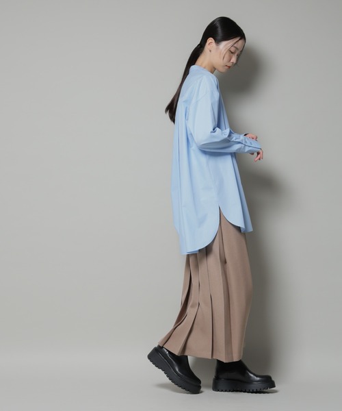 NANO universe（ナノユニバース）の「ワイドプリーツロングスカート（スカート・レディース・モカ/ベージュ/ブラック・FREE）」の6枚目の写真