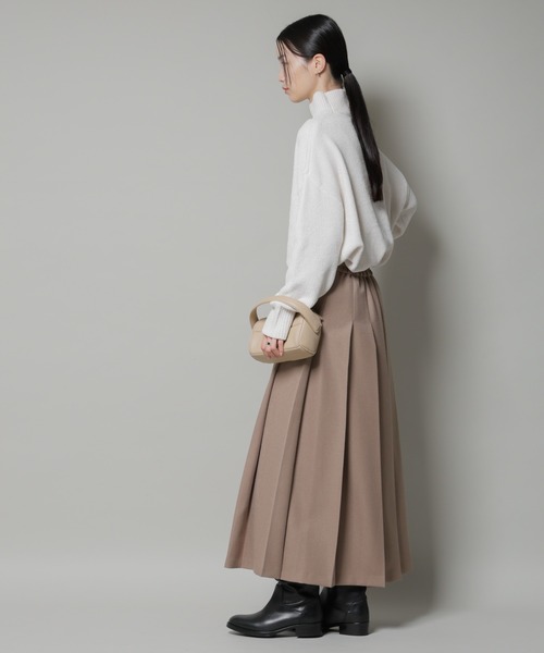 NANO universe（ナノユニバース）の「ワイドプリーツロングスカート（スカート・レディース・モカ/ベージュ/ブラック・FREE）」の9枚目の写真