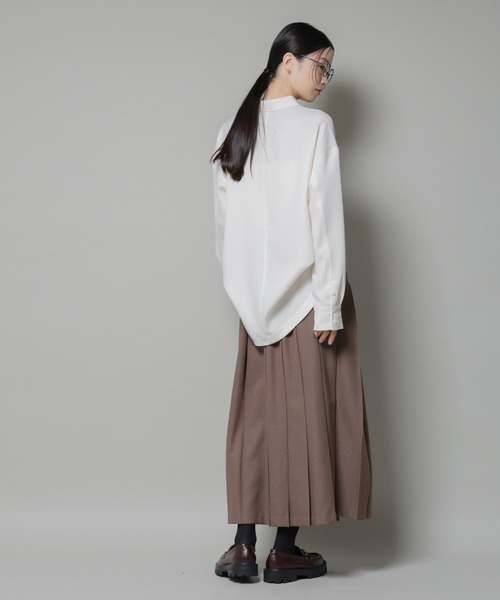 NANO universe（ナノユニバース）の「ワイドプリーツロングスカート（スカート・レディース・モカ/ベージュ/ブラック・FREE）」の13枚目の写真