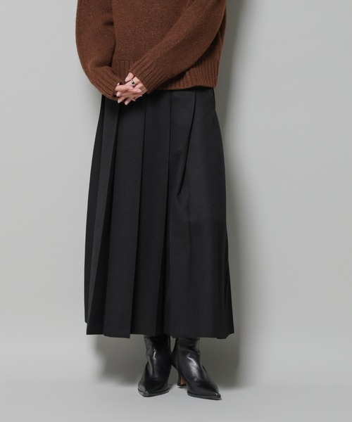 NANO universe（ナノユニバース）の「ワイドプリーツロングスカート（スカート・レディース・モカ/ベージュ/ブラック・FREE）」の18枚目の写真