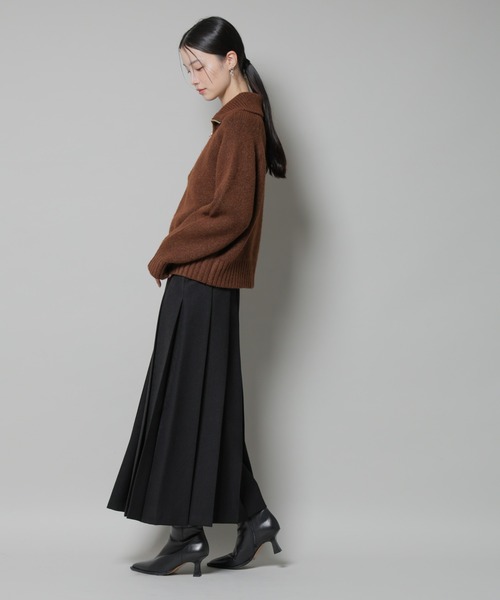 NANO universe（ナノユニバース）の「ワイドプリーツロングスカート（スカート・レディース・モカ/ベージュ/ブラック・FREE）」の22枚目の写真