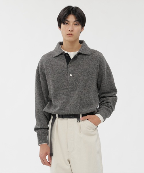 MHL.（エムエイチエル）の「WOOL COTTON RIB（Tシャツ/カットソー・メンズ・ネイビー/チャコール・MEDIUM/LARGE）」の2枚目の写真