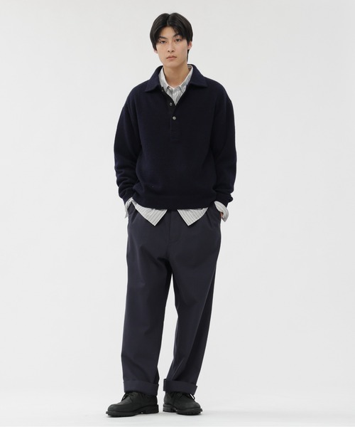 MHL.（エムエイチエル）の「WOOL COTTON RIB（Tシャツ/カットソー・メンズ・ネイビー/チャコール・MEDIUM/LARGE）」の7枚目の写真