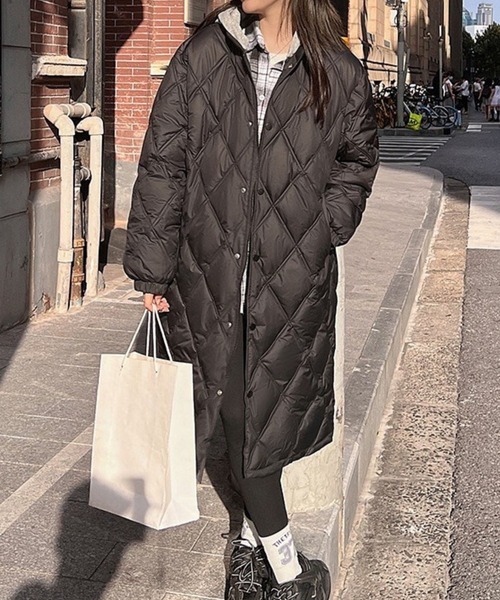 ﾌｰﾄﾞ付ｷﾙﾃｨﾝｸﾞﾛﾝｸﾞｺｰﾄ（ダウンジャケット/コート）｜CADBURY