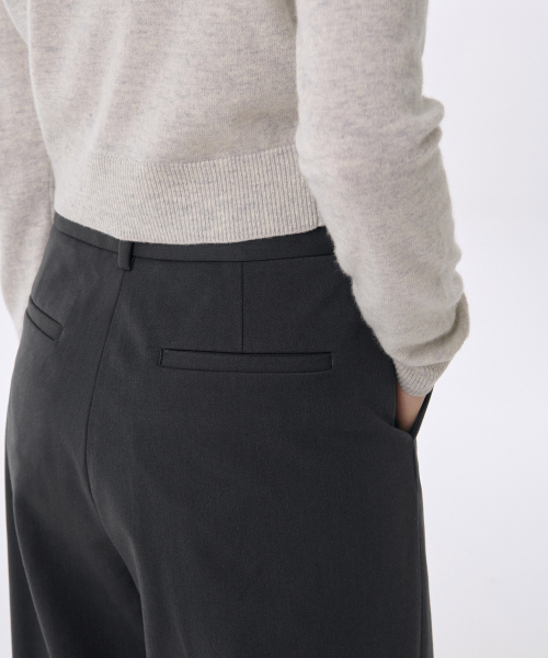 MUSINSA STANDARD WOMAN（ムシンサスタンダードウーマン）の「ウィメンズヘビーウェイト裏起毛ディープタックワイドスラックス[グレー]（スラックス・レディース・その他・34/32/28/29/30/31/24/25/26/27）」の5枚目の写真