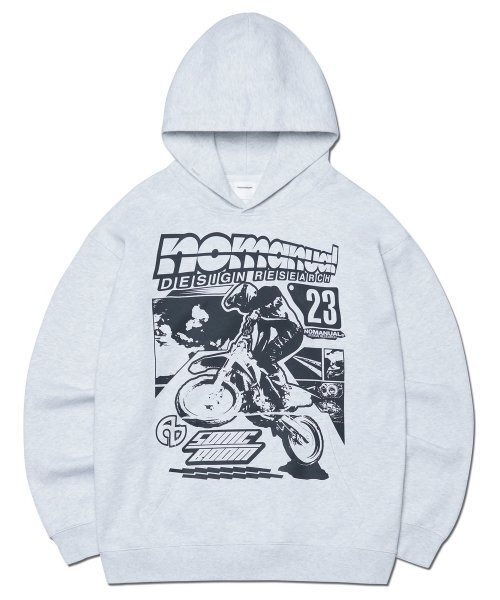 NOMANUAL(NOMANUAL)の「NM AUTO HOODIE - WHITE MELANGE(パーカー・レディース・その他・SMALL/MEDIUM/LARGE/X-LARGE)」の1枚目の写真