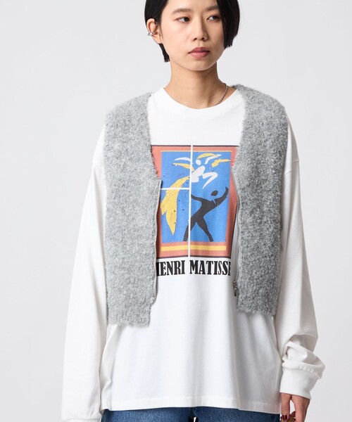 CITEN(シテン)の「<CITEN>ブークレニットジップベスト(ベスト・レディース・ネイビー/ライトグレー/ダークブラウン・FREE)」の2枚目の写真