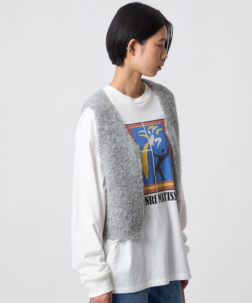 CITEN(シテン)の「<CITEN>ブークレニットジップベスト(ベスト・レディース・ネイビー/ライトグレー/ダークブラウン・FREE)」の7枚目の写真