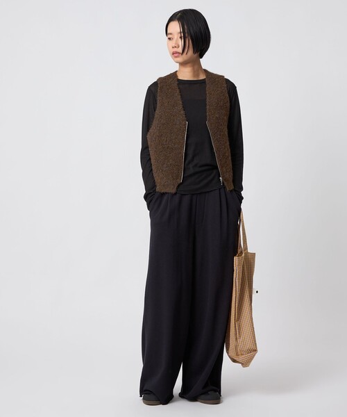 CITEN(シテン)の「<CITEN>ブークレニットジップベスト(ベスト・レディース・ネイビー/ライトグレー/ダークブラウン・FREE)」の10枚目の写真