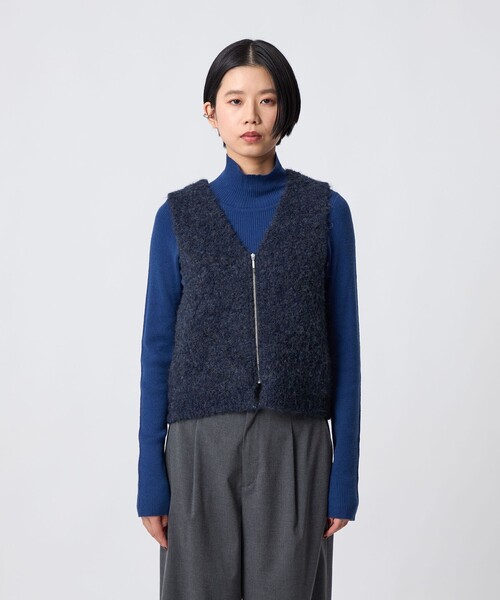 CITEN(シテン)の「<CITEN>ブークレニットジップベスト(ベスト・レディース・ネイビー/ライトグレー/ダークブラウン・FREE)」の11枚目の写真