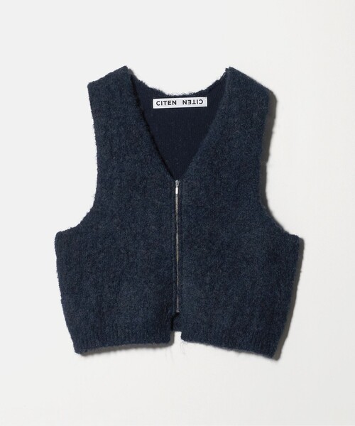 CITEN(シテン)の「<CITEN>ブークレニットジップベスト(ベスト・レディース・ネイビー/ライトグレー/ダークブラウン・FREE)」の14枚目の写真