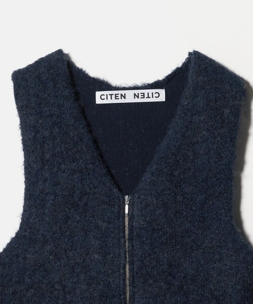 CITEN(シテン)の「<CITEN>ブークレニットジップベスト(ベスト・レディース・ネイビー/ライトグレー/ダークブラウン・FREE)」の16枚目の写真
