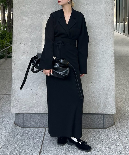 UND JACKET WINDING SKIRT KNIT SET DRESS（ワンピース）｜Ameri