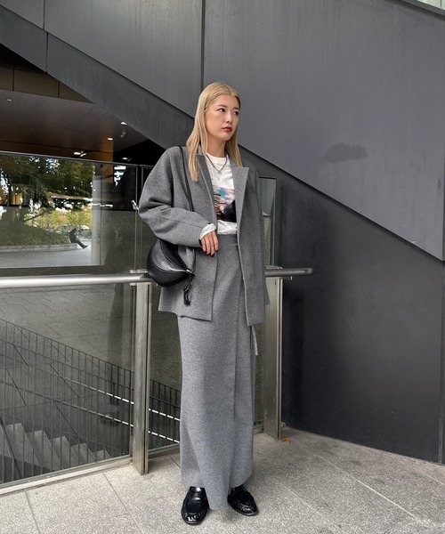 UND JACKET WINDING SKIRT KNIT SET DRESS（ワンピース）｜Ameri