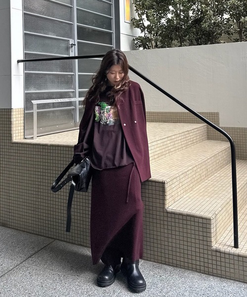 セール】UND JACKET WINDING SKIRT KNIT SET DRESS（ワンピース