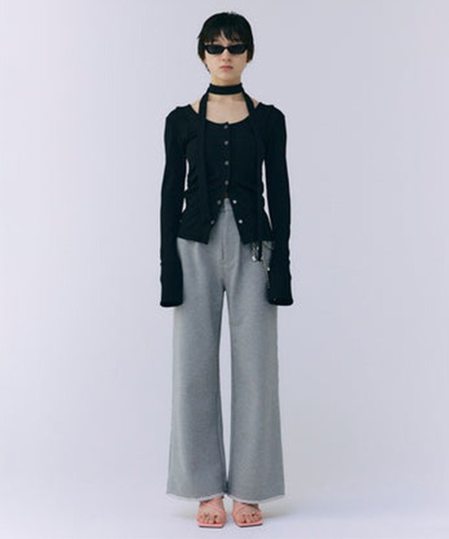 JOSE MOON(ジョゼムーン)の「【JOSEMOON/ジョゼムーン】SCARF CHOKER TOPS/スカーフチョーカートップス(Tシャツ/カットソー・レディース・ダークグレー/ブラック・FREE)」の10枚目の写真