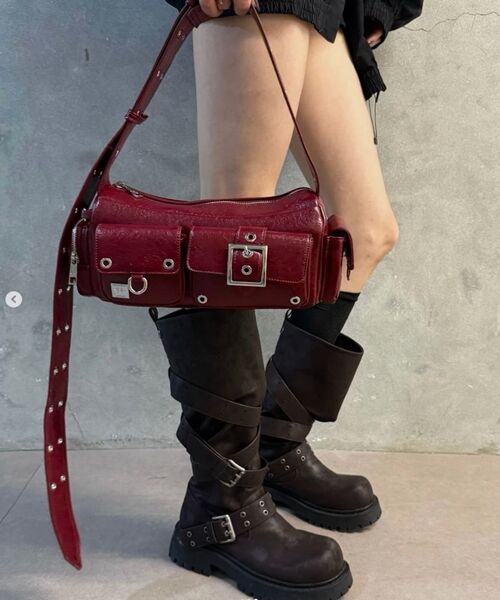 BLACKPURPLE(ブラックパープル)の「ミニフォートレスバッグ Mini Fortress Bag-Red(ショルダーバッグ・レディース・レッド・FREE)」の17枚目の写真