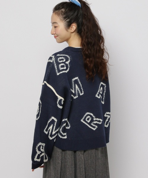 レタリングジャガードニットプルオーバー（ニット/セーター）｜niko