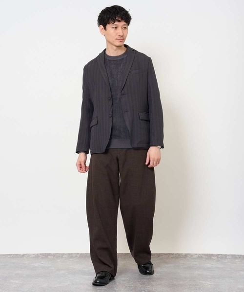a.v.v(アーヴェヴェ)の「<初秋おすすめジャケット>LANATECヘリンボーンテーラードジャケット【イージーケア/毛玉になりにくい/洗濯機で洗える/ストレッチ】(テーラードジャケット・メンズ・グレー/チャコールグレー・48/50/46)」の3枚目の写真