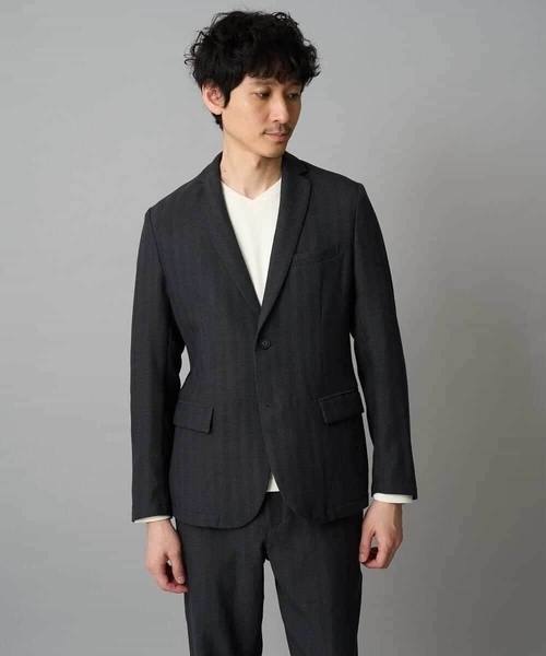 a.v.v（アーヴェヴェ）の「LANATECヘリンボーンテーラードジャケット【イージーケア/毛玉になりにくい/洗濯機で洗える/ストレッチ】（テーラードジャケット・メンズ・グレー/チャコールグレー・48/50/46）」の17枚目の写真