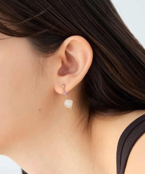 ナチュラルストーン ツイストカット ピアス（ピアス（両耳用））｜ete