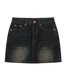 MUCENT（ムセント）の「クレイルバックポケットビッグロゴデニムスカート（2カラー）（スカート）」