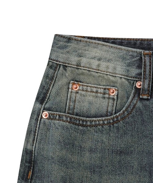 MUCENT（ムセント）の「クレイルバックポケットビッグロゴデニムスカート（2カラー）（スカート・レディース・ダークブルー/エメラルドブルー・SMALL/MEDIUM/LARGE）」の21枚目の写真