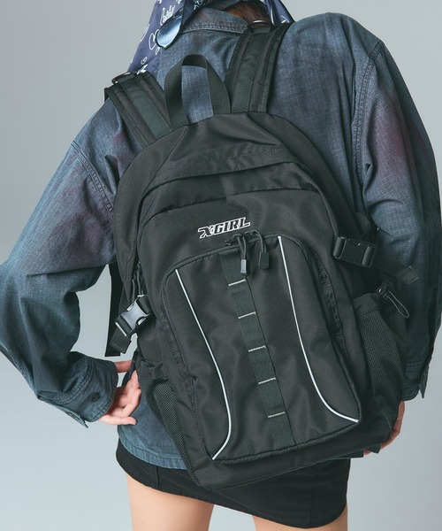 X-girl(エックスガール)の「GEAR LOOP BACKPACK(バックパック/リュック・レディース・ピンク/ブラック・ONE SIZE)」の2枚目の写真