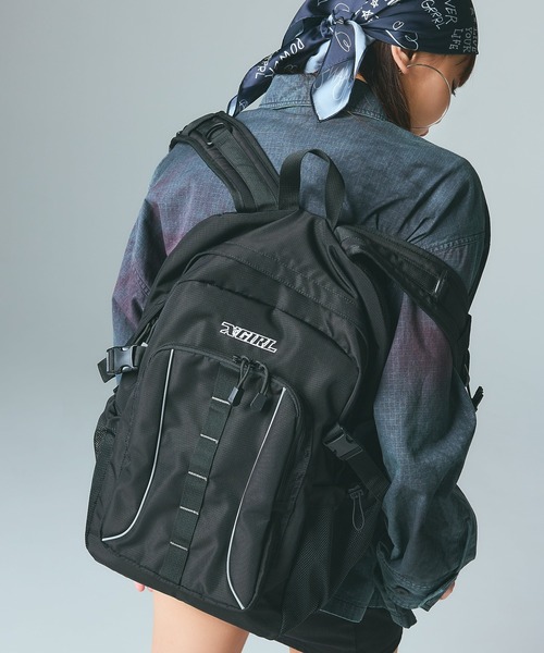 X-girl(エックスガール)の「GEAR LOOP BACKPACK(バックパック/リュック・レディース・ピンク/ブラック・ONE SIZE)」の4枚目の写真