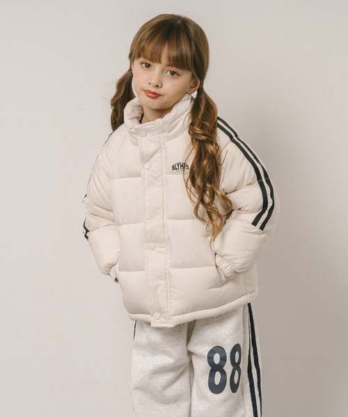 セール】サイドラインデザインワンポイント中綿ジャケット（ダウン