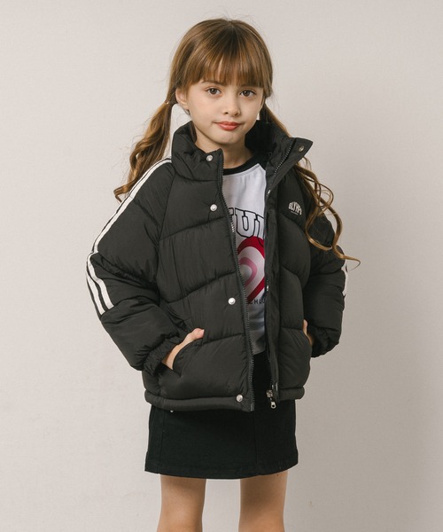 セール】サイドラインデザインワンポイント中綿ジャケット（ダウン