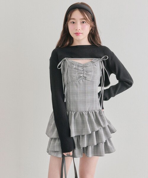 OLIVE des OLIVE(オリーブデオリーブ)の「ニットセットミニキャミワンピース(ワンピース・レディース・ブラウン/ブラック/ブラック系その他・FREE)」の20枚目の写真