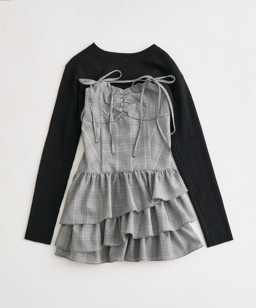 OLIVE des OLIVE(オリーブデオリーブ)の「ニットセットミニキャミワンピース(ワンピース・レディース・ブラウン/ブラック/ブラック系その他・FREE)」の8枚目の写真