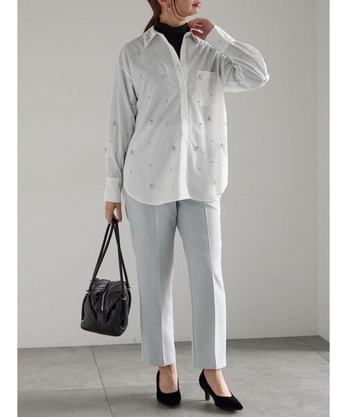 Te chichi（テチチ）の「【宮本茉由着用】ダブルクロスペンシルパンツ《2025winter catalog item》（その他パンツ・レディース・ミント/ピンク/オフホワイト・F）」の13枚目の写真